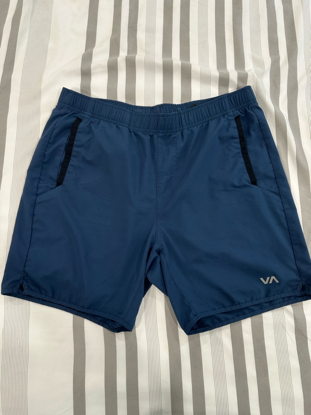 RVCA Navy Drawstring Athletic Shorts - Picture 2 of 6